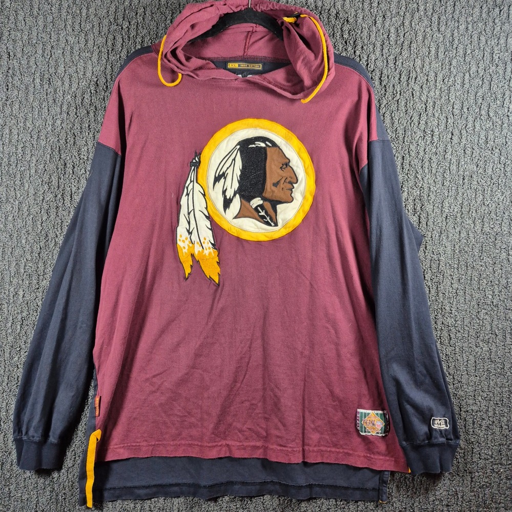 Vintage Mirage Washington Redskins NFL Hoodie Mens XL 100% Cotton Embroidered
